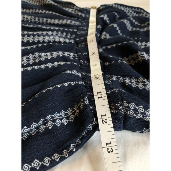 Lulu's Women's Off Shoulder Romper S Navy White Party Festival Summer Ruffle - Picture 7 of 8